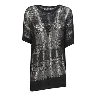 Yohji Yamamoto T-Shirts, female, Black, Size: M Asymmetric Drape Pullover