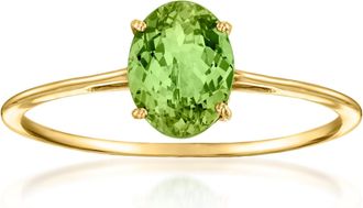 Ross-Simons Oval Green Tourmaline Ring in 14kt Yellow Gold