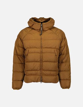 C.P. Company Mens Eco-Chrome R Down Goggle Jacket - Brown - Size: 42/Regular