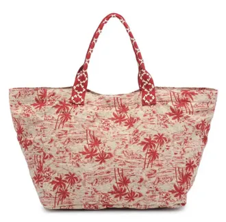 Urban Expression Womens Marbella Print Tote Bag In Red