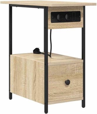 vidaXL Armario de Noche con cajón Roble Sonoma 60 x 30 x 61 cm vidaXL