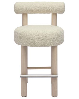 TOV Furniture Tov Furniture Carmel Boucle & Solid Wood Counter Stool
