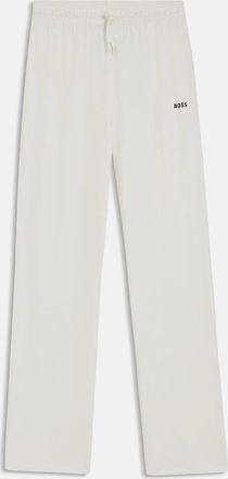 HUGO BOSS Womens Stretch Cotton Pyjama Bottoms with Logo Detail - White - Size: 2XL
