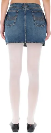 Jean Paul Gaultier Double Zipper Denim Cotton Miniskirt - Blue