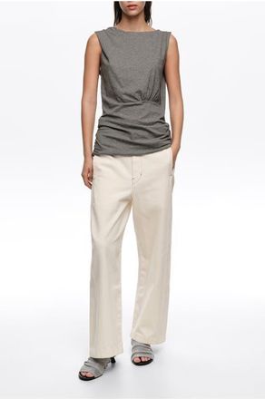 Bimba & Lola Barrel Denim Jeans in Ecru at Nordstrom, Size 38