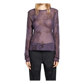 Our Legacy Long Sleeve Tops, female, Purple, Size: XS Super Slim Longsleeve