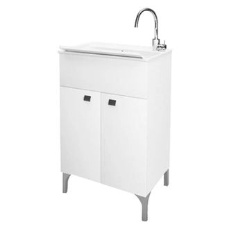 OEM Mobile Lavatoio Anta Doppia Cm 50 X 50 X H.83 - Bianco Lucido