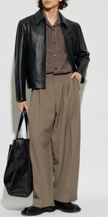 Jil Sander Leather Jacket, Mens, Black