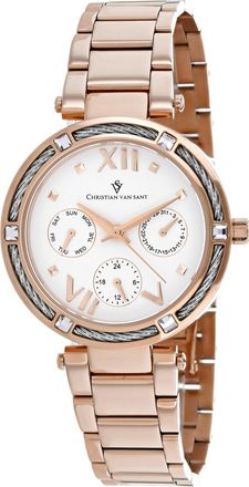 Christian Van Sant Womens Sienna White Dial Watch