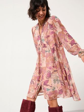 Fat Face FatFace Steph Rose Pink Patched Chintz Regular Dress