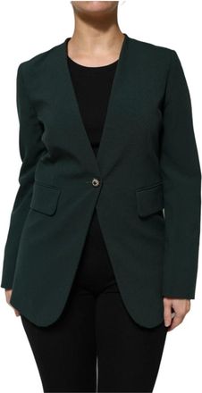 Maison Margiela Single Breasted Jacket - Dames - Blazers - Groen - XS - Leer - Jassen