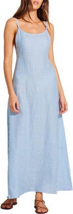Vitamin A Mari Stripe Linen Cover-Up Maxi Sundress in Summer Stripe at Nordstrom Rack, Size X-Small