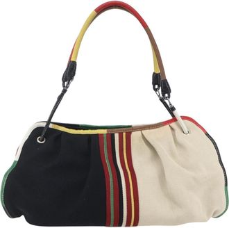 Bottega Veneta Vintage Handbag Canvas Multicolour Canvas Handbag (Pre-Owned)