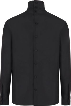 Gucci Mens Technical Panama Shirt Black Polyester