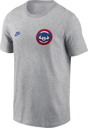 Nike Chicago Cubs Cooperstown 2-Hit Large Logo Nike Mens MLB T-Shirt in Grey | N19906GC78-VFA