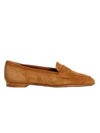 Roberto Festa Milano Casual Suede Loafers With Rounded Toe And Penny Strap Detail