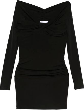 Patrizia Pepe draped mini dress - Black