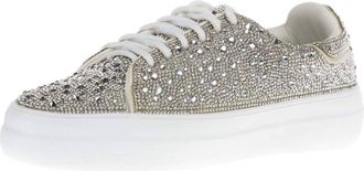 Corkys Footwear Womens Bedazzle Sneaker In Clear Rhinestones