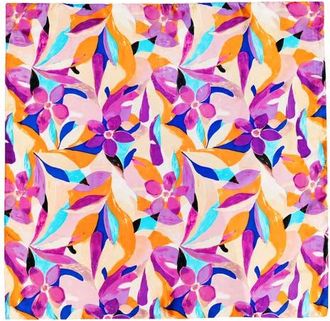 Petit Moments Abstract Floral Satin Scarf in Purple Multi at Nordstrom