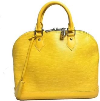 Louis Vuitton Tweedehands leren Louis Vuitton tassen - Dames - Vintage Handtas - Geel - ONE Size - Leer - Vintage