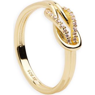 Argento Vivo Love Knot Pav&eacute; Ring in Gold at Nordstrom, Size 9
