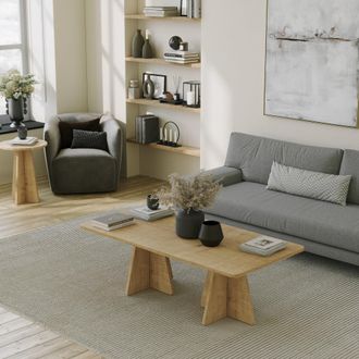 Dmora Mesa De Centro Ottana, Forma Rectangular, Tapa De Madera Nobilitada, Color Marr&oacute;n, 120x60x40h Cm Roble Marr&oacute;n