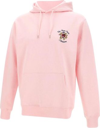 Dr&ocirc;le de Monsieur Hoodie Slogan Rose - Heren - Hoodies - Roze - S - Katoen - Hoodies & sweatvesten