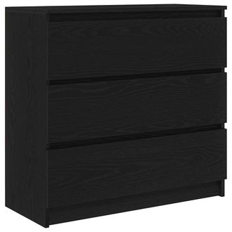 Berkfield Home Sideboard Black Oak 80x35x76 cm Engineered Wood | Size: 80 x 35 x 76 cm