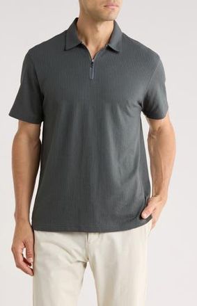 Ted Baker Quarter Zip Knit Polo in Cargo Khaki at Nordstrom Rack, Size 6(Xxl)