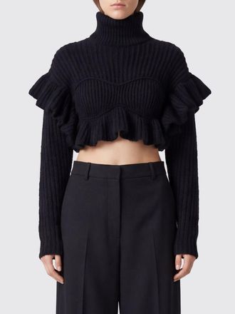 Elisabetta Franchi Dolcevita in misto mohair con applicazione di rouches