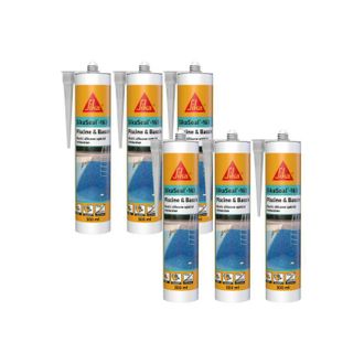 Sika Sika - Confezione da 6 sigillanti siliconici seal - 163 Piscine & Bassin - Trasparente - 300ml