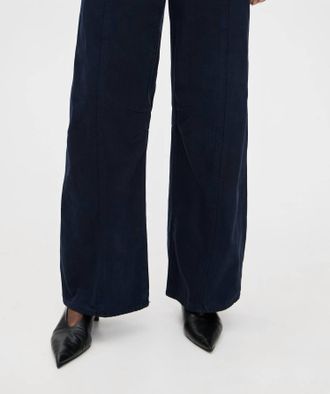 Veronica Beard Lula Mid Rise Barrel Jeans In Navy