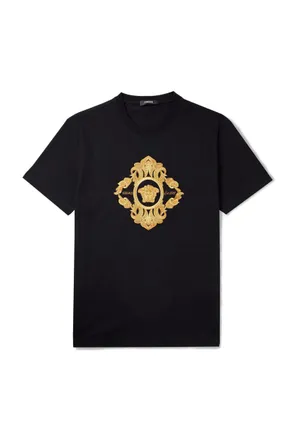 Versace Logo-Embroidered Cotton-Jersey T-Shirt
