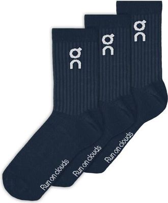On Logo Organic Cotton Crew Socks in Navy at Nordstrom, Size Medium