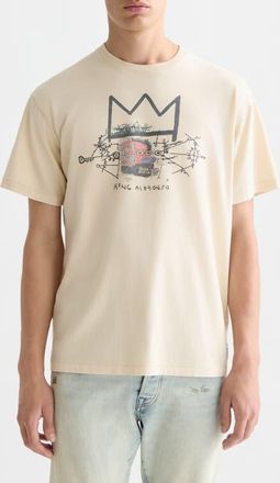 Scotch & Soda Basquiat Artwork Graphic Cotton T-Shirt in Eggnog at Nordstrom, Size Xx-Large