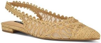Nine West Jovias Slingback Pointed Toe Flat in Light Natural at Nordstrom, Size 6
