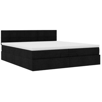 vidaXL Estructura De Cama Otomana Con Colch&oacute;n Tela Negra 200x200 Cm Vidaxl