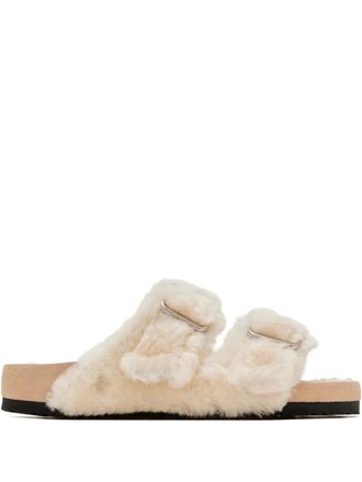 Birkenstock Arizona shearling sandals - women - Lamb Shearling/Lamb Shearling/Polyethylene vinyl acetate (PEVA) - 37 - Neutrals