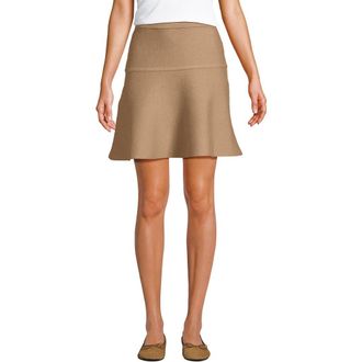 Lands End Fine Gauge Cotton Sweater Above the Knee Circle Skirt in Vicuna Heather at Nordstrom, Size X-Large P