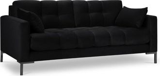 MICADONI Sofá 3 plazas de terciopelo negro
