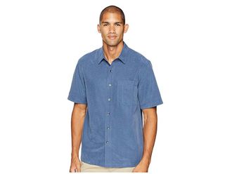 Royal Robbins Desert Pucker S/S Mens Short Sleeve Button Up Collins Blue 2 : 2XL, Modal/Polyester/Rayon