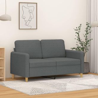 vidaXL Sof&aacute; De 2 Plazas De Tela Gris Oscuro 120 Cm Vidaxl