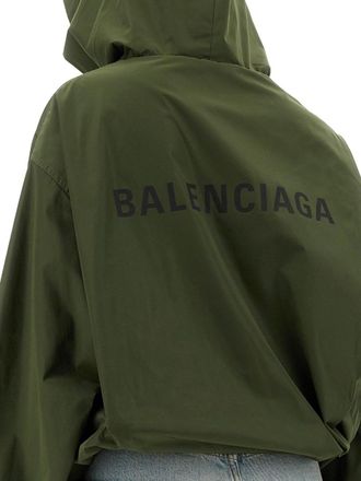 Balenciaga Hooded Polyester Jacket - Brown