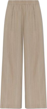 Golden Goose Pinstripe Broeken - Dames - Wijde Broeken - Beige - M - Wol - Broeken