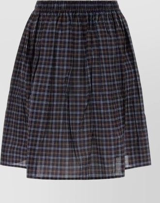 Miu Miu embroidered cotton pleated skirt
