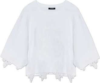 Balmain Top con ricamo - Bianco