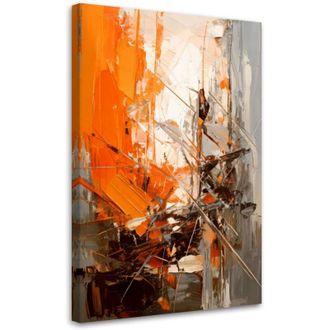 Artgeist Artgeist - Quadro su tela, Astrazione Geometria Arancione Grigio Moderno - 40x60