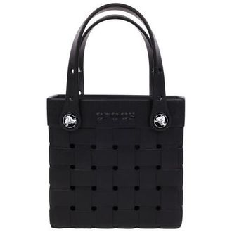 Crocs Small Woven Style Crocssbody Tote with Top Handles and removeable Crocssbody strap in Black at Nordstrom