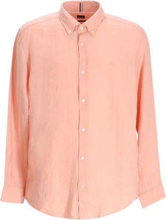 BOSS long-sleeve linen shirt - Pink