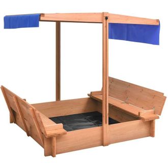 vidaXL Sabbiera con Tetto in Legno di Abete 112x112x112 cm - Vidaxl
